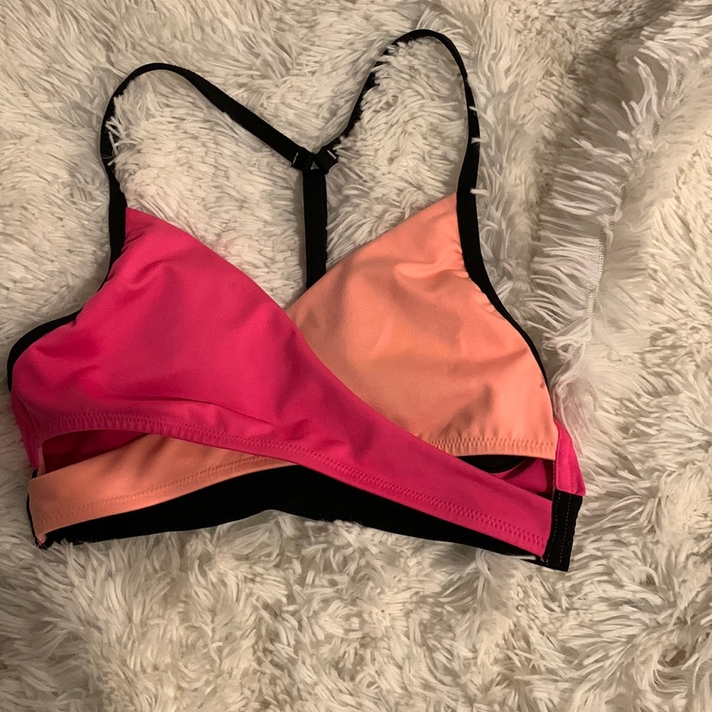 PINK neon orange/pink bikini set. Size XS.
